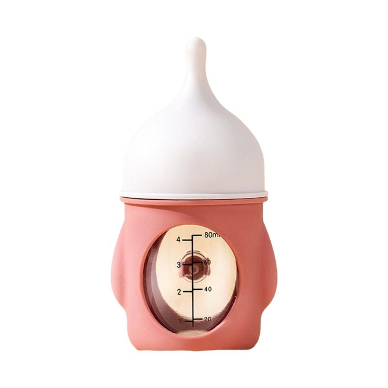 Practical Animal Feeding Bottle with Clear Scale and Silicone Nipples Accessory for Newborns Kittens Puppies 80ml