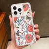 Diamond Frame Clear Anti-Fall Phone Case For iPhone 16E 16 Pro 15 Pro Max 14 13 12 11 Floral Print Soft Silicone Shockproof Bumper Cover