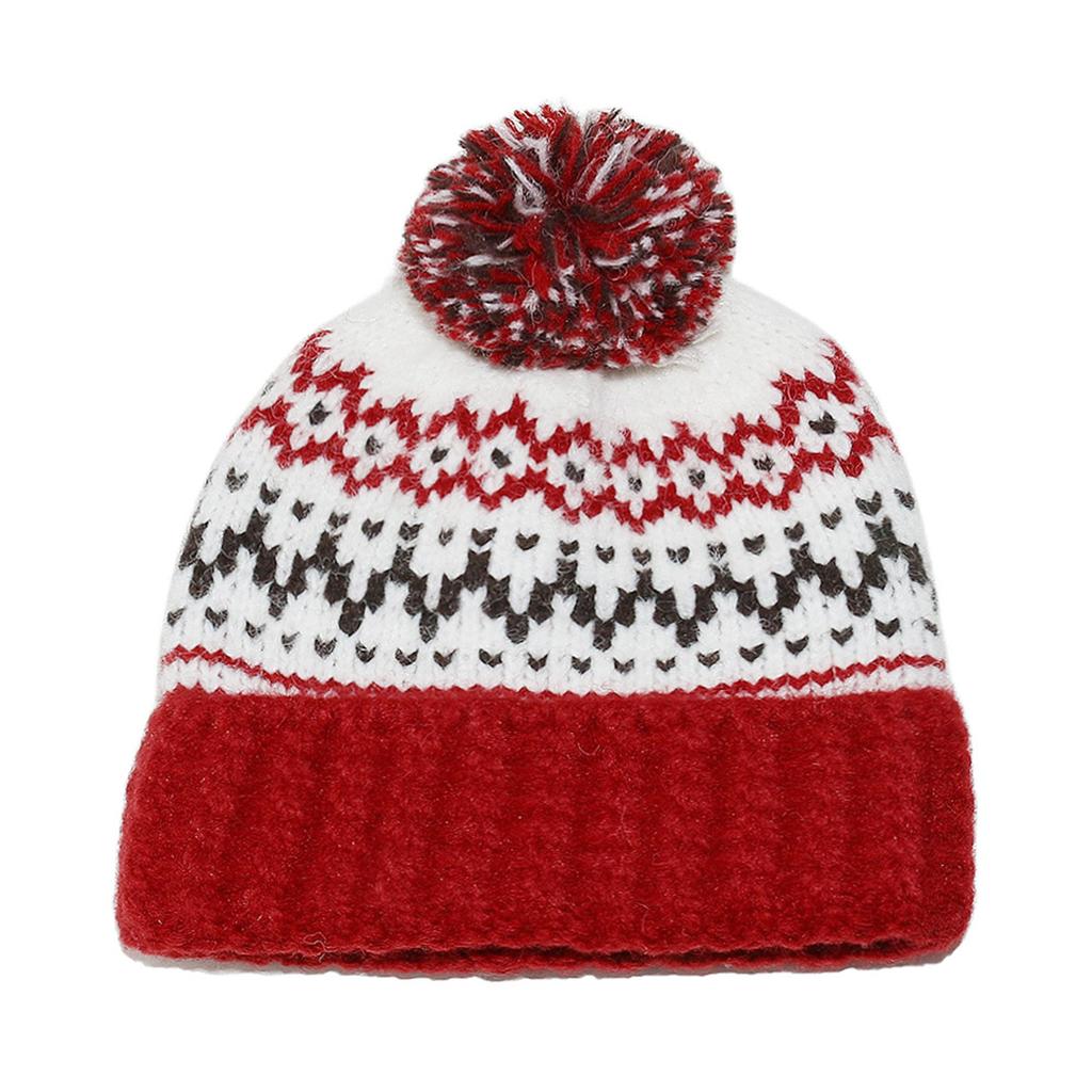 Ladies' Geometric Diamond Knitted Hat, Big Head Circumference Knitted Hat
