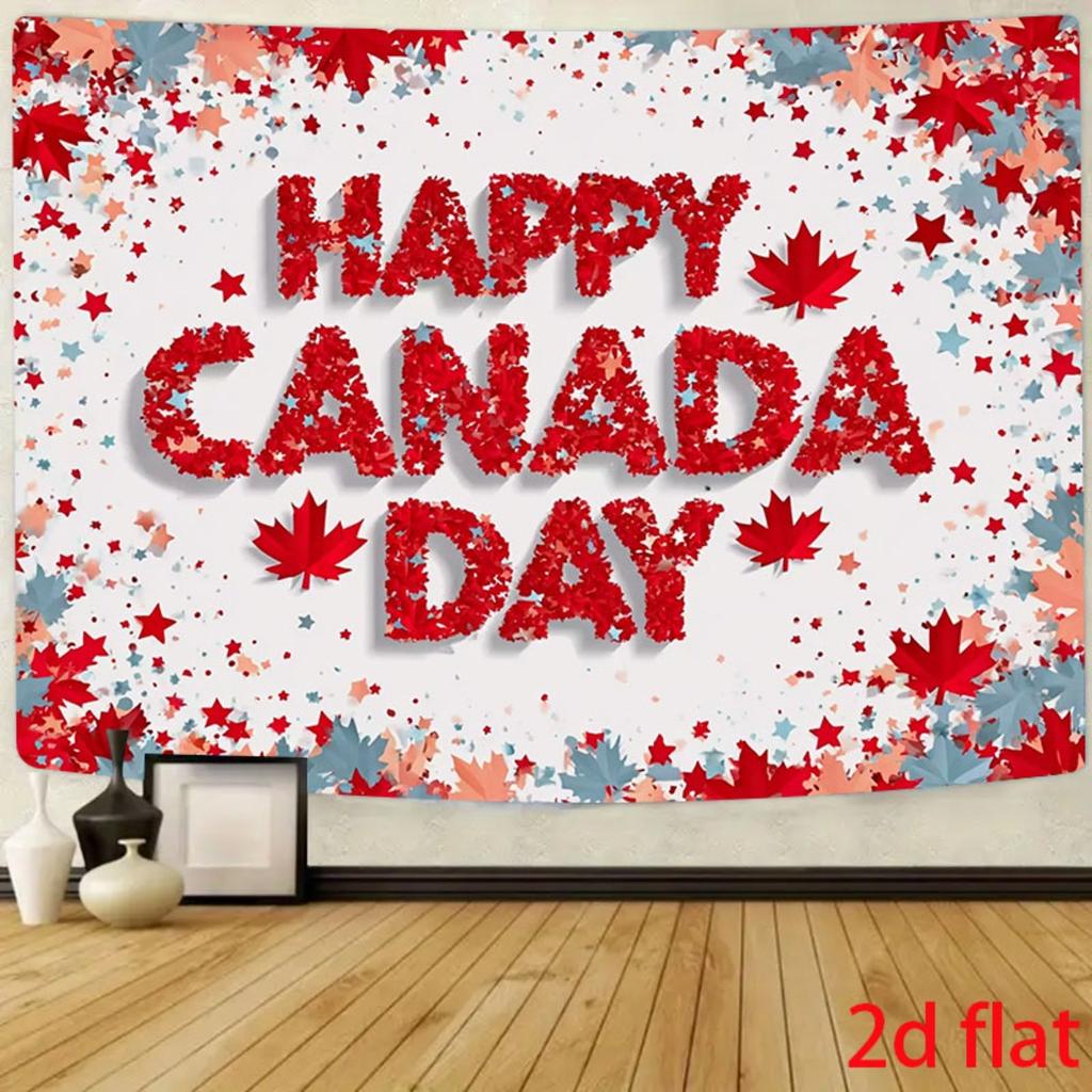 1 2D flat Canada Day Happy Leaf themed background banner suitable for gatherings