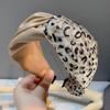 New Vintage Patchwork Headband Wide Edge Leopard Mesh Cross Headband Clip Women's Hair Accessories