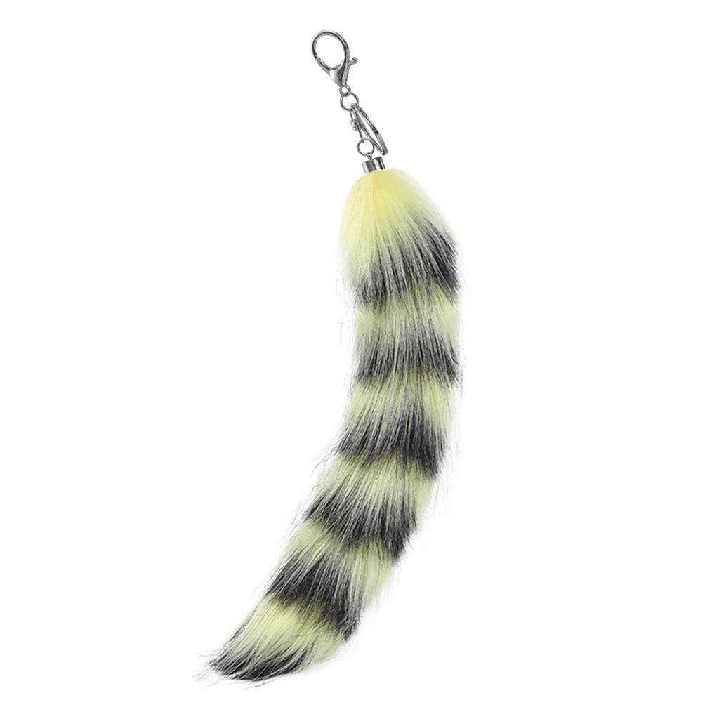 Adorable Foxes Tail Keychain Set Sturdy Ring Closure Soft Material Stylish Decoration For Keys Purses Or Backpacks