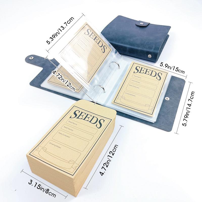 1 Set 50pcs Self-Sealing Garden Seed Envelopes Home Garden Storage Organizers Binder for Easy Planting And Care