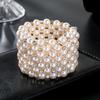 Bridal jewelry full diamond stretch bracelet, multi-layer pearl rhinestone winding spiral bracelet bracelet