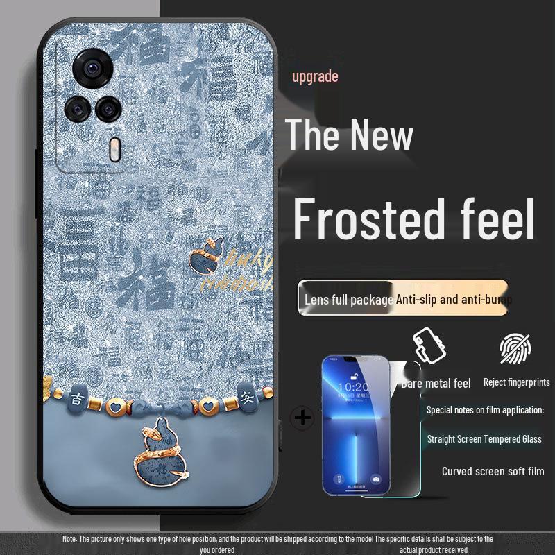 Vivo S9e V2048A Silicone Anti-Drop Cartoon Tempered Film Protective Case