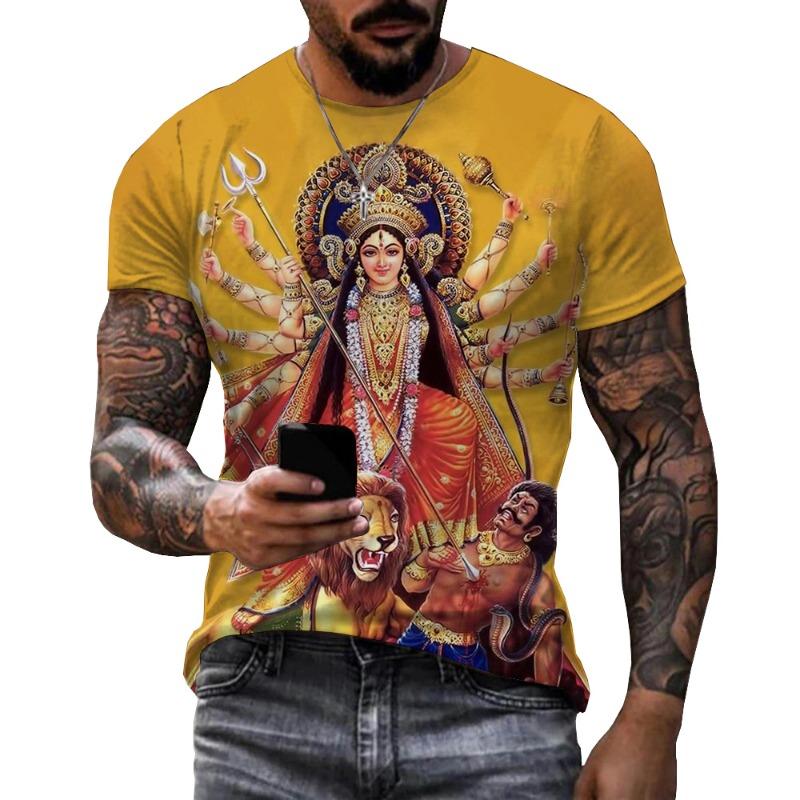 Hindu God Lord Shiva 3D Print T-Shirts Hinduism Vishnu Men Women Fashion Oversized Short Sleeve T Shirt Male S