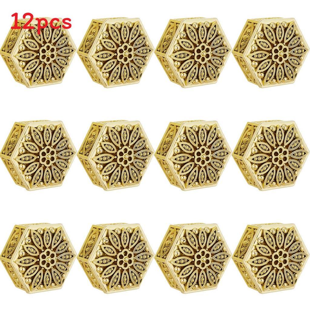 

Hexagonal Gold Plastic Storage Box For Baby Baptism Party Decor Gift Set Gold