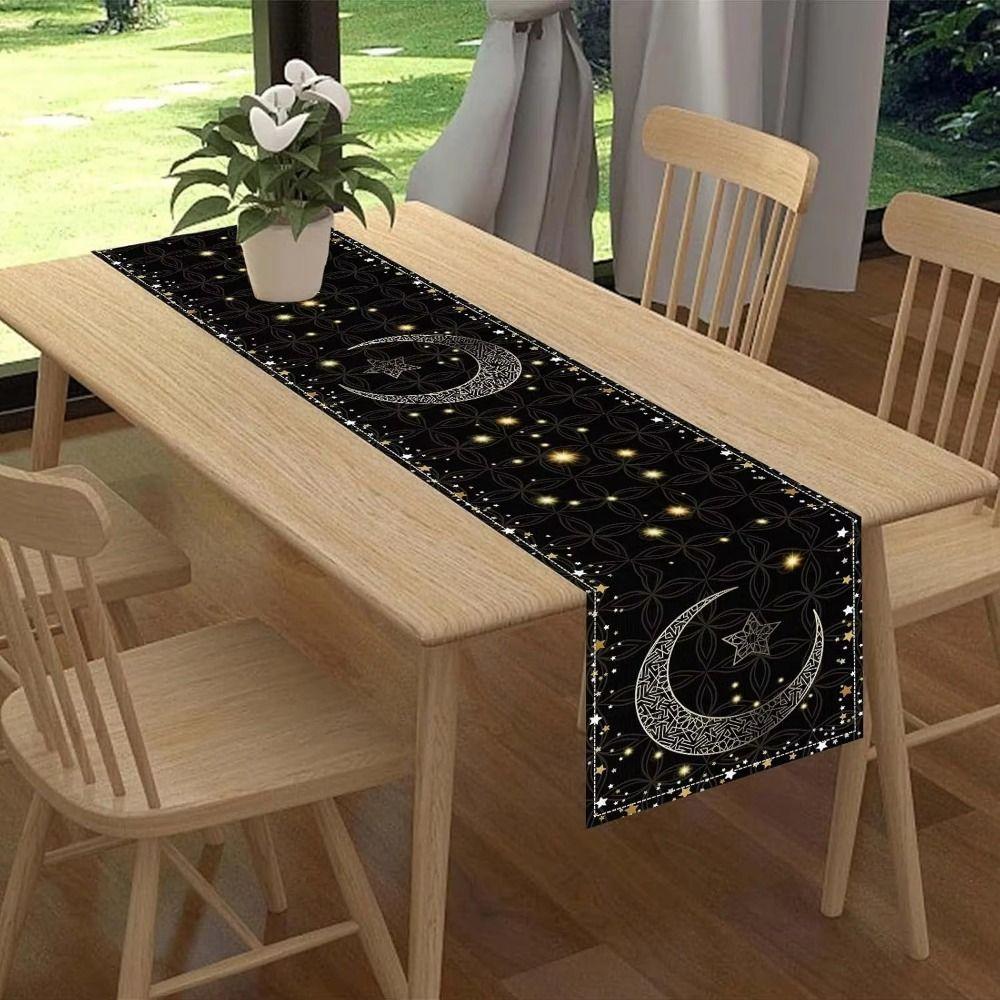 Vintage Ramadan Table Runner Washable Ramadan Decorations  Muslim Party Supplies