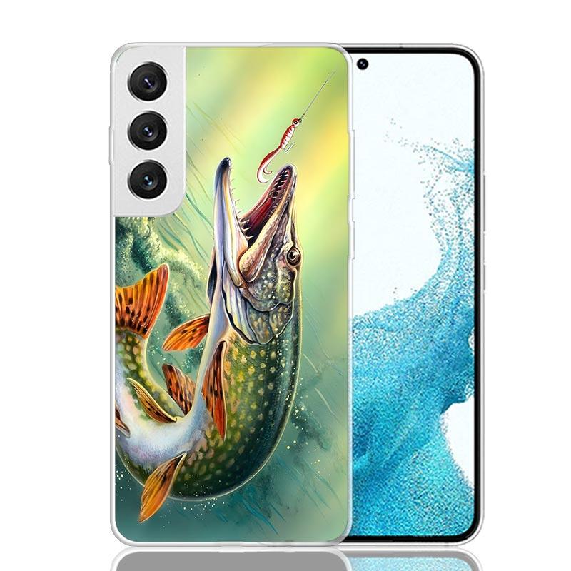 Carp Fish Fishing Rod Hook Phone Case For Samsung Galaxy S26 Ultra S23 S24 S25 Edge S20 FE S21 S22 Plus Soft Print Shell Cover F