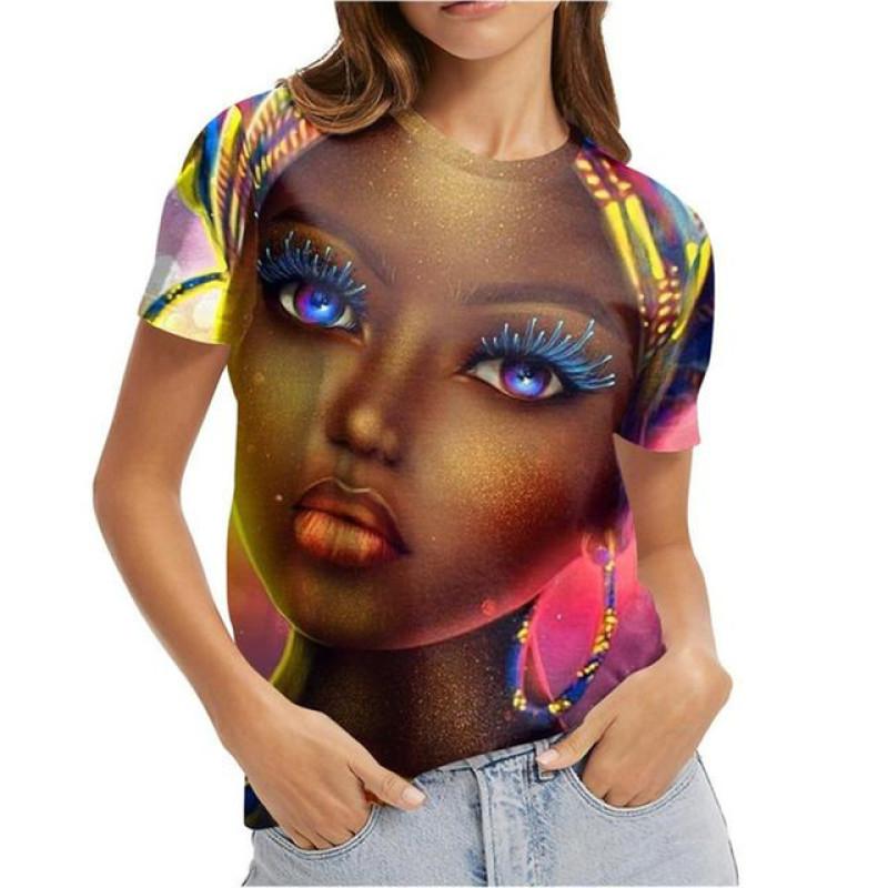 Vielseitige Harajuka Cartoon Mädchen Porträt Druck T-Shirts Damen Pullover Kurzarm Sommer Neu Designer Lässig O-Ausschnitt Weiblich