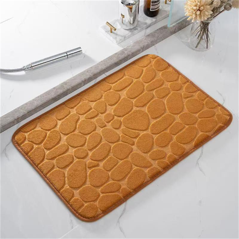 1PCS embossed fiber carpet, bathroom living room anti slip mat, pebble floor mat, household items