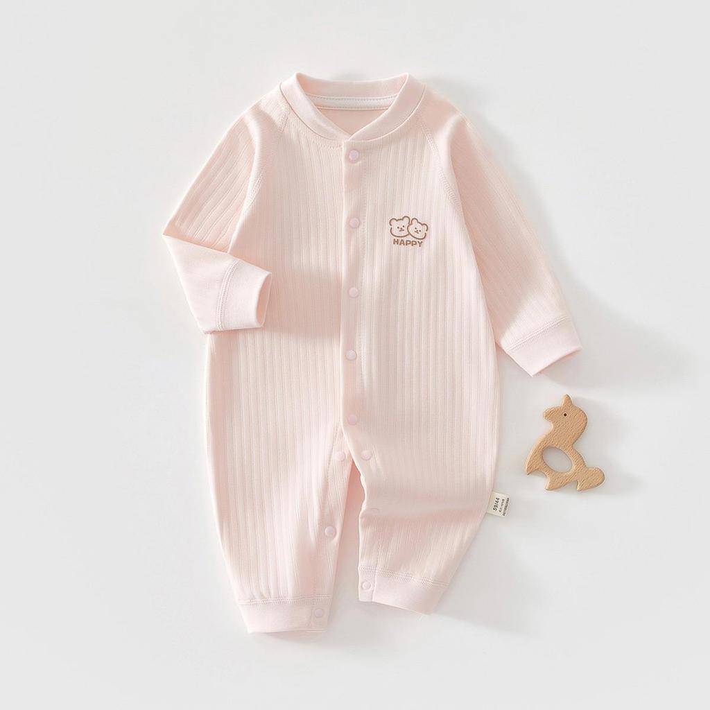 Autumn/Winter Pure Cotton Baby Romper – Long Sleeve Boneless Newborn Onesie for Spring