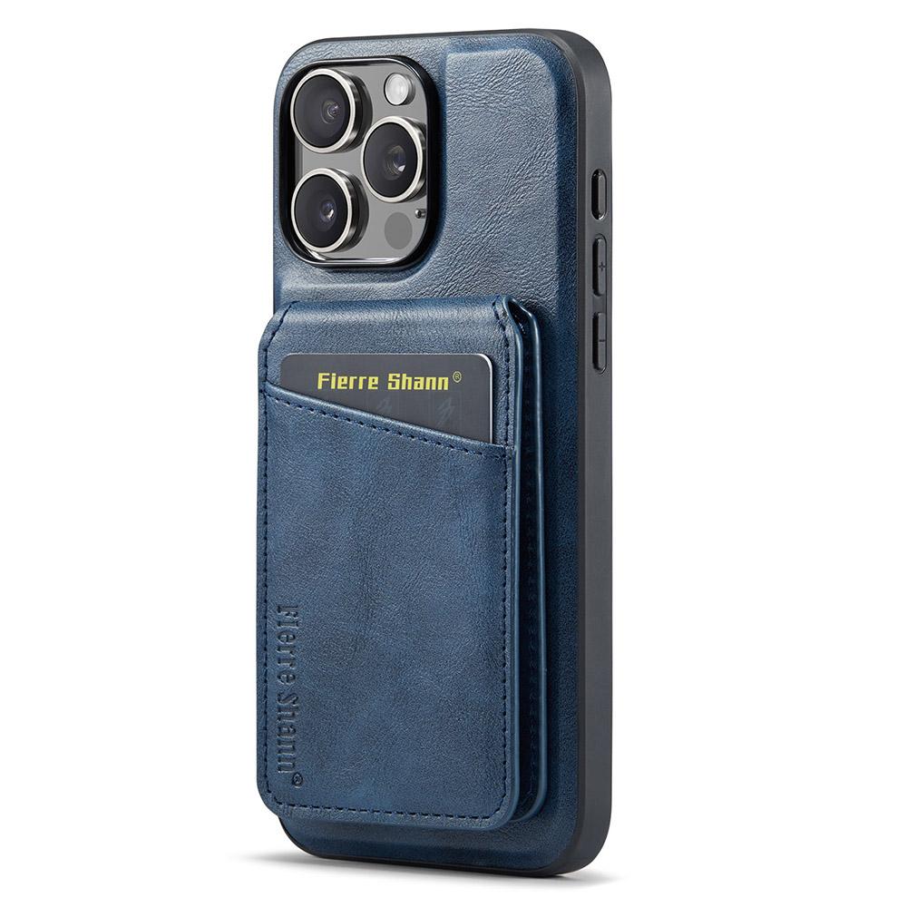 FIERRE SHANN 025 Style For iPhone 16 Pro Max Case Leather+TPU Detachable Card Slots Phone Cover