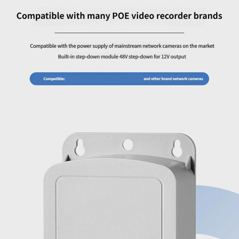 Standard Poe Splitter Converts 48V To 12V For Indoor And Outdoor Networking Devices With Stable Power Supply