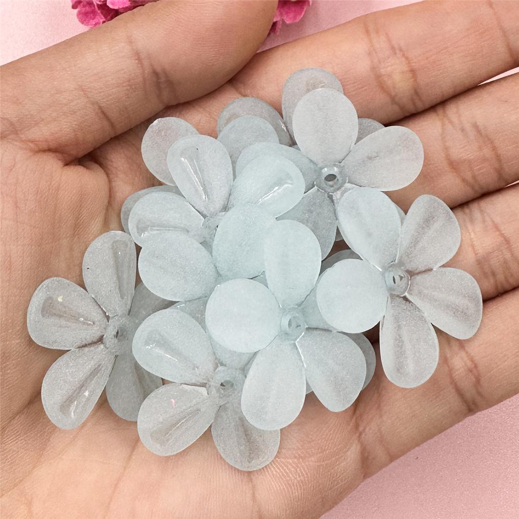 10Pcs 29mm Acrylic Matte Flower Loose Beads for Jewelry Making DIY Headwear Phone Chain Handcrafted