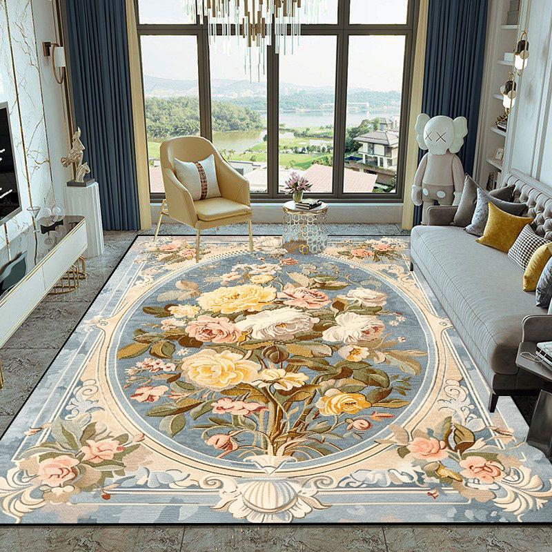 European Style Carpet Living Room Home Decoration Luxury Rugs for Bedroom Big Size Cloakroom Non-slip Floor Mat Machine Washable