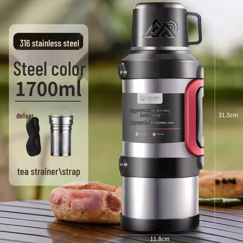 316 Large Capacity Outdoor Stainless Steel Insulated Sports Teapot and Water Cup