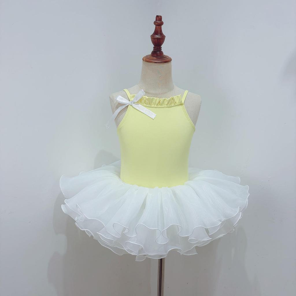 Girls' Spaghetti Strap Ballet Costumes with Gauze Skirt for Practice & Performance – Spring/Autumn New Styles