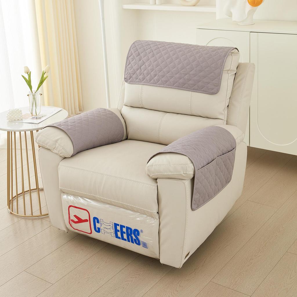Sofa Headrest Cushion Armrest Cushion Multi-piece with Storage Sundries Pocket, Non-slip and Stain-resistant
