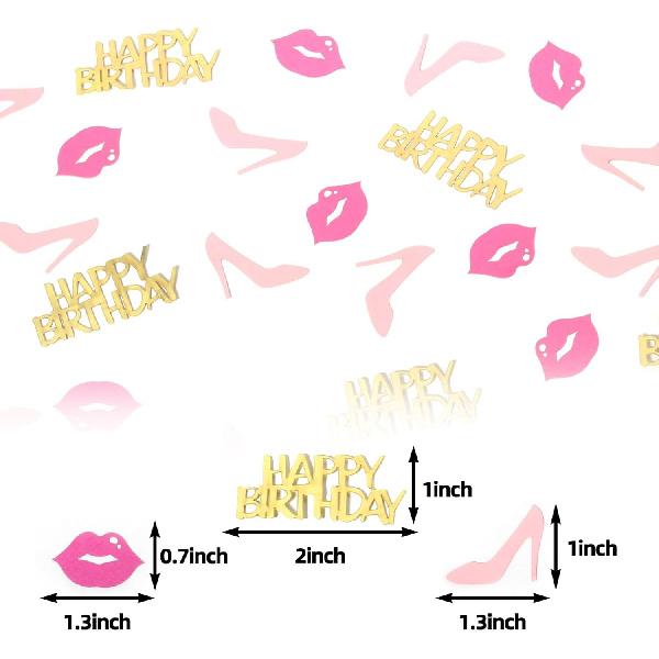 Girl Happy birthday confetti high heels and lips confetti for woman birthday party table decorations