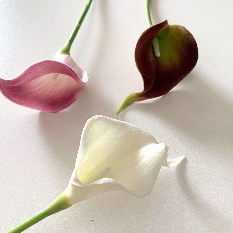 5PCS White PU Fake Flower Artificial Calla Lily for Home Decor Wedding Bridal Bouquet Home Table Flower Bouquet Decor 36CM