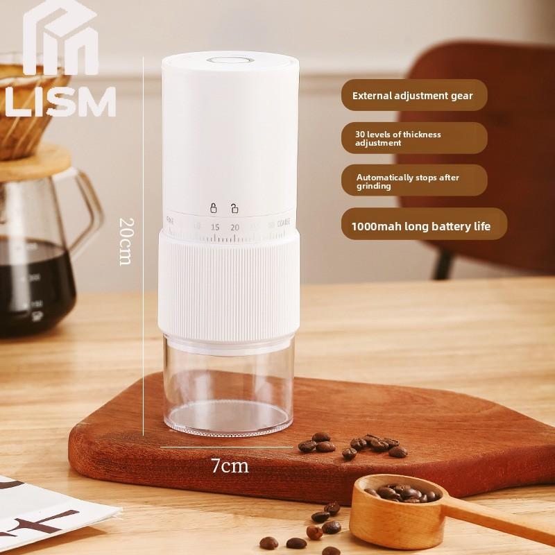 Rechargeable Espresso Coffee Grinder Burr Electric with 30 Adjustable Setting Cordless with Tapered Ceramic Grinding Heads