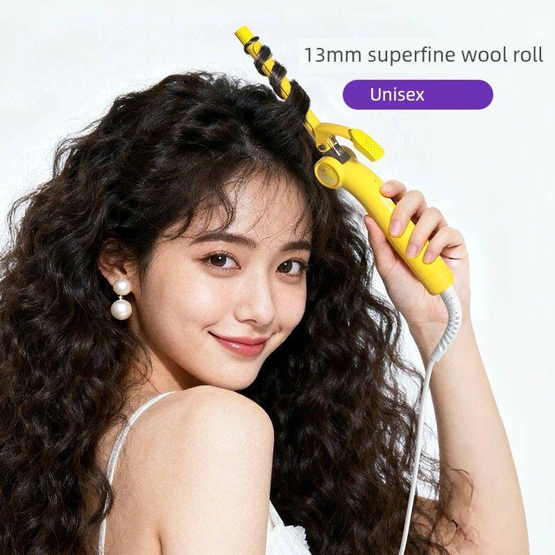 

13mm Thin Roll Foldable Wool Hair Curler Mini Long-Lasting Hair-Styling Does Not Hurt Hair Ceramic Glaze Ironing Tube Portable Hollow Curler Domestic Plug
