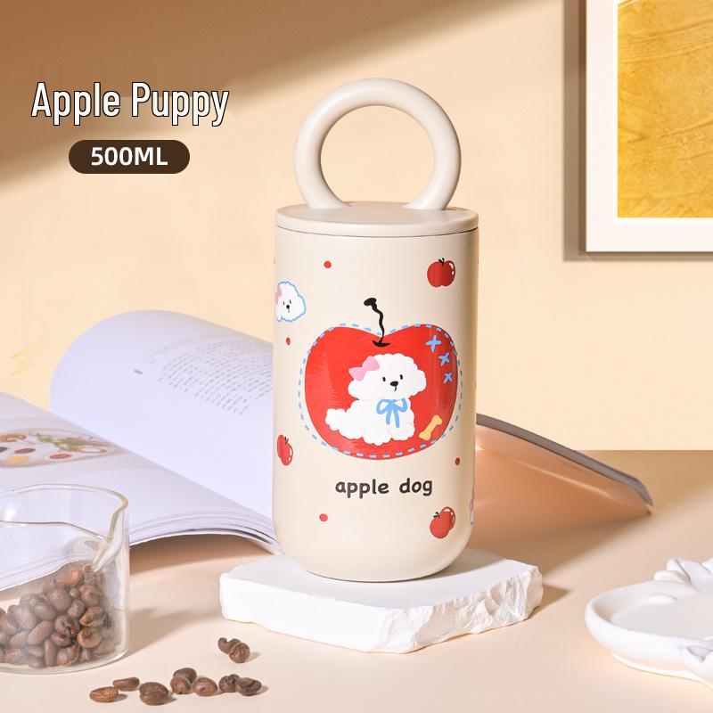 2025 316 Izolovaný hrnek na kávu pro ženy: Elegantní cestovní hrnek s dvojitou stěnou a designem konvalinek