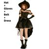 Black Lace Mesh Witch Tailcoat Dress Costume For Halloween Party Events Cosplay