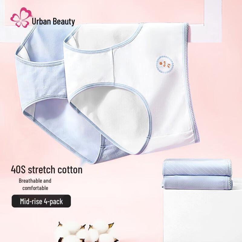 Regina Women's Pure Cotton Mid-Waist Briefs 4-Pack