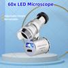 Mini 60x Microscope (with LED Light) HD Magnifier Handheld Portable Mini Magnifier Banknote Examining Identification Pocket Jewe