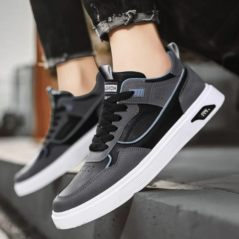 Baskets de mode pour hommes Chaussures décontractées légères Chaussures de course confortables d'extérieur pour hommes Lacets Plats Chaussures de sport décontractées