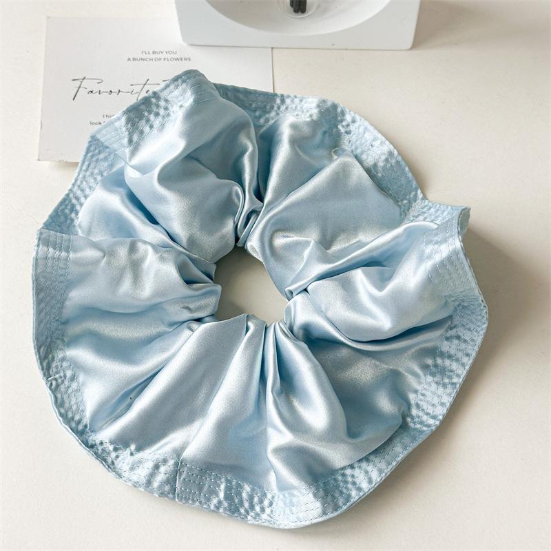 Large Size 18cm Solid Color Satin Scrunchies For Girls Candy Colors Hair Rings for Bun Hairstyle Ties Hair Accessories for Women