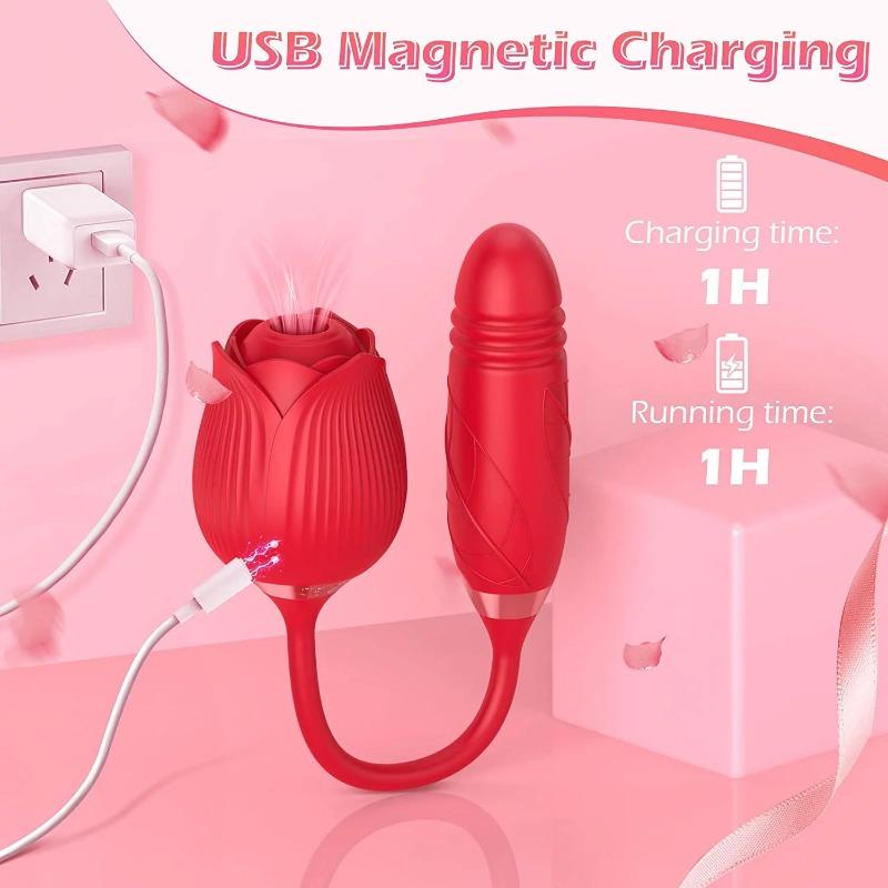 Rose Toy for Woman - 2 In 1 Vibrator and Adult Sex Toys with Vibrating Egg, G Spot Toy Accessories for Adults Couples -MMQ