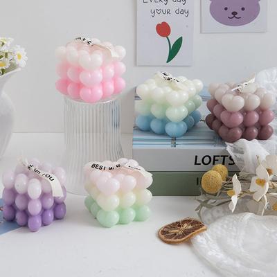 DIY Gradient Love Rubik's Cube Aromatherapy Candle Creative Aromatherapy Wedding Gift Ins Style Candle Ornament