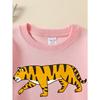 Kids Sweatshirt Crewneck Sweatshirt Tiger Stripes Pattern Print Design Art Machine Washable, Spring And Autumn, Sportswear And Casual Wear