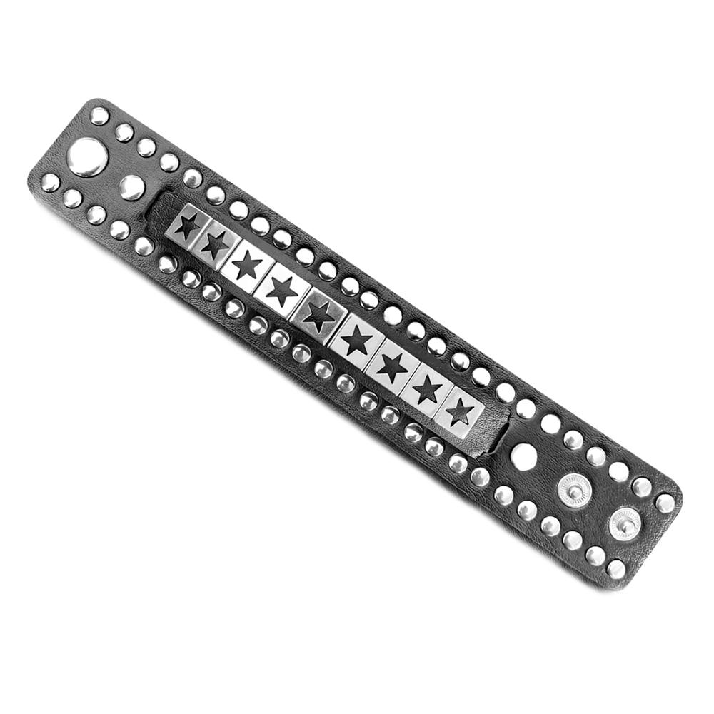 Punk Fashion Women'S And Men'S Retro Bracelets, Studded Chains, Pu Leather, Daily Party Performances, Wearing Halloween Gifts