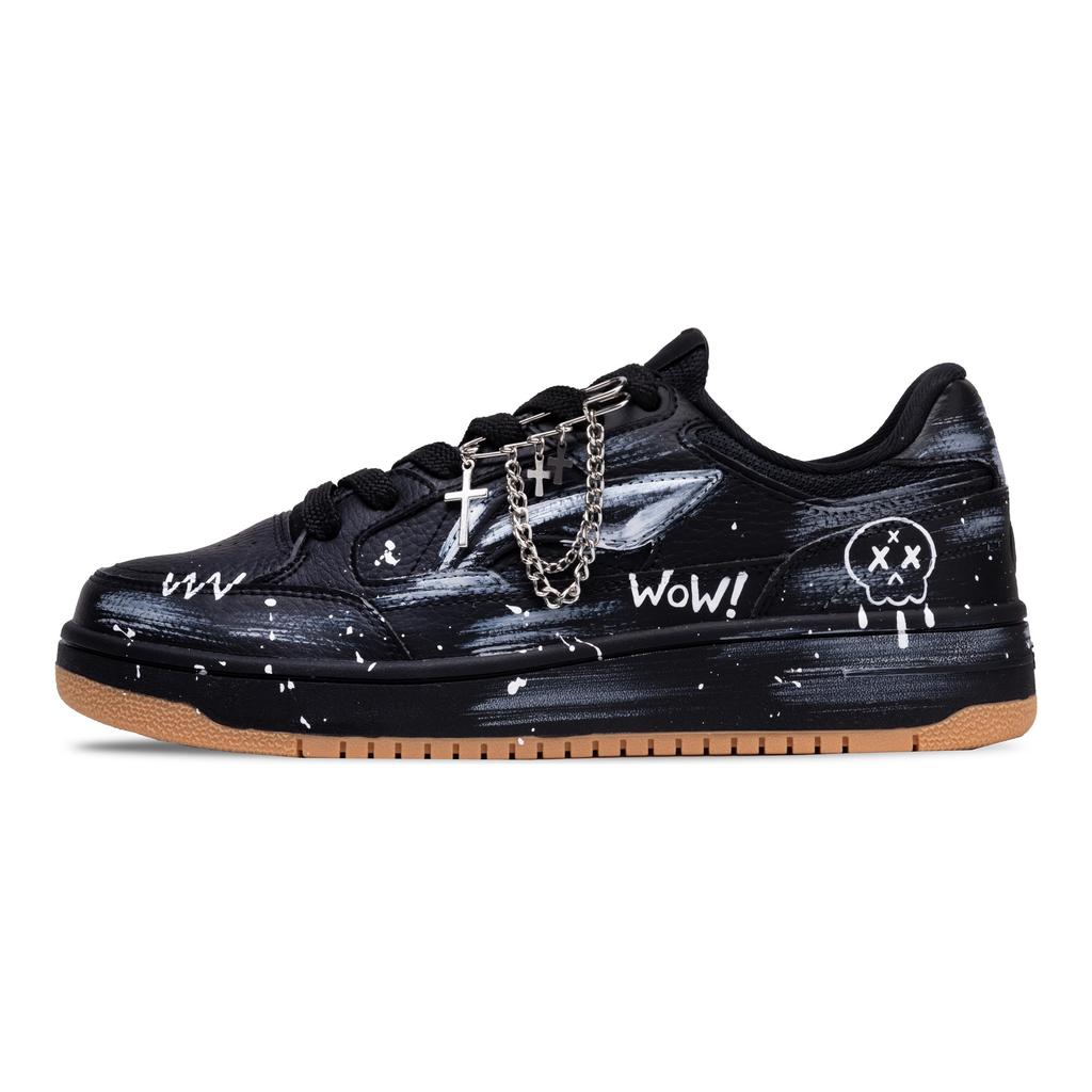 Li Ning Tianji Height Increasing Slip Resistant Low top Skateboard Shoes Men's Black AGCU095-6(Team635-)