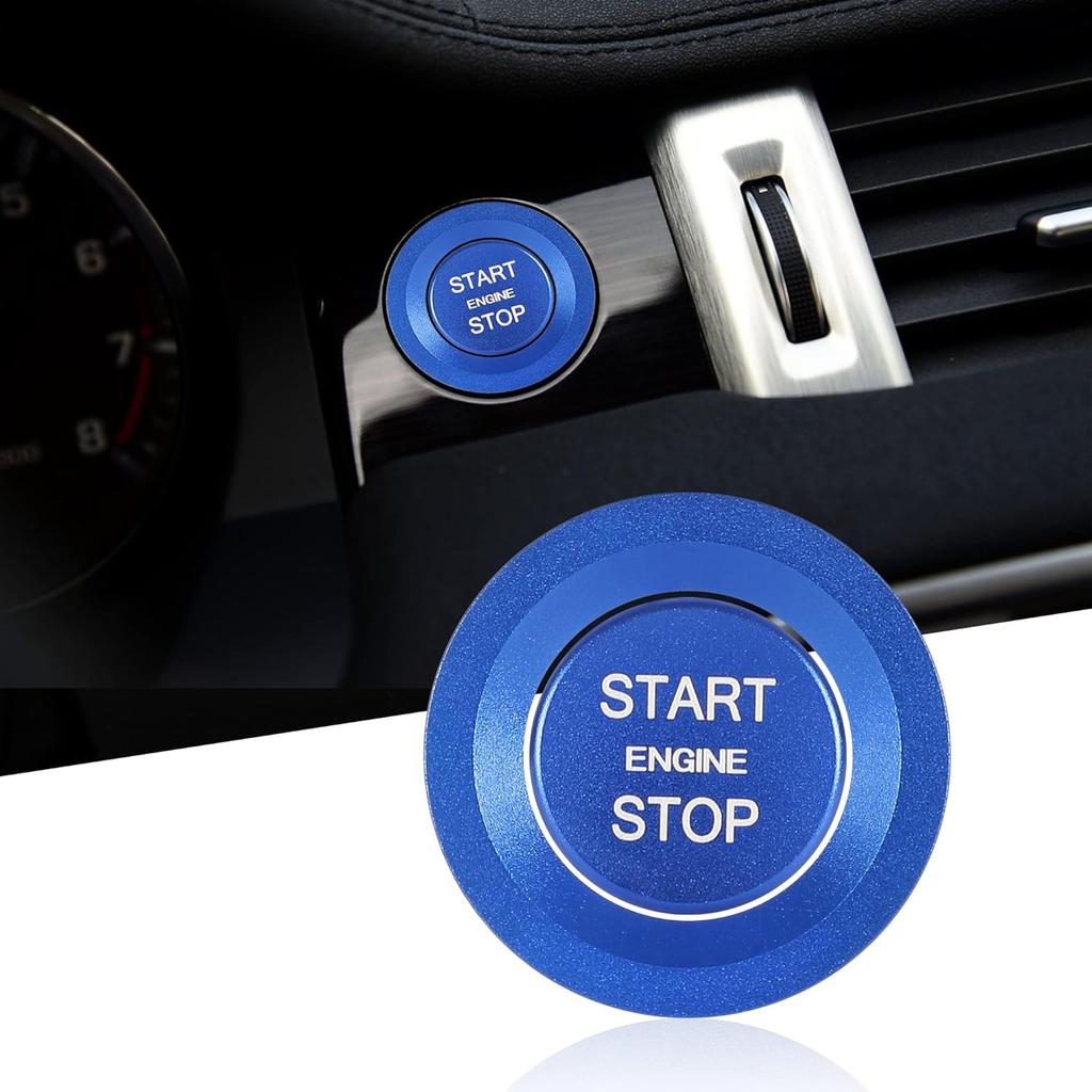 TOMALL Aluminum Engine Start Stop Push Button Ring Compatible with Land Rover Discovery Sport 5 Range Rover Jaguar XJ XF XE F-Type F-Pace XJR XFR Car