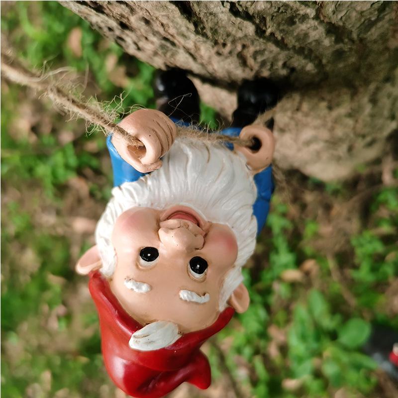 Climbing Gnomes Tree Decor - Cute Gnome Garden Statue Art Resin Dwarf Sculpture for Yard Outdoor Decoration Ornaments