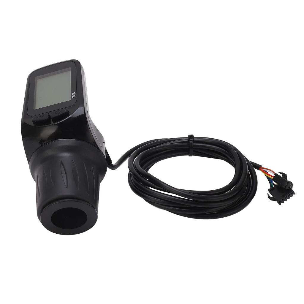 Electric Bike Half Throttle Grip with LCD Display Panel Headlight Interface 5P+2P Ordinary Cable 24V 36V 48V 60V