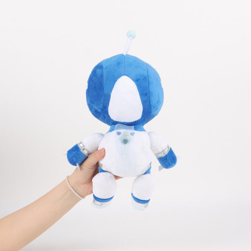 Yeni Sevimli Astro Robot Peluş Oyuncak Mavi ve Beyaz Antenli Bot Karakteri Yumuşak Dolgulu Peluş Bebek Erkek Kız Çocukları Oyun Severler İçin Doğum Günü Noel Hediyesi