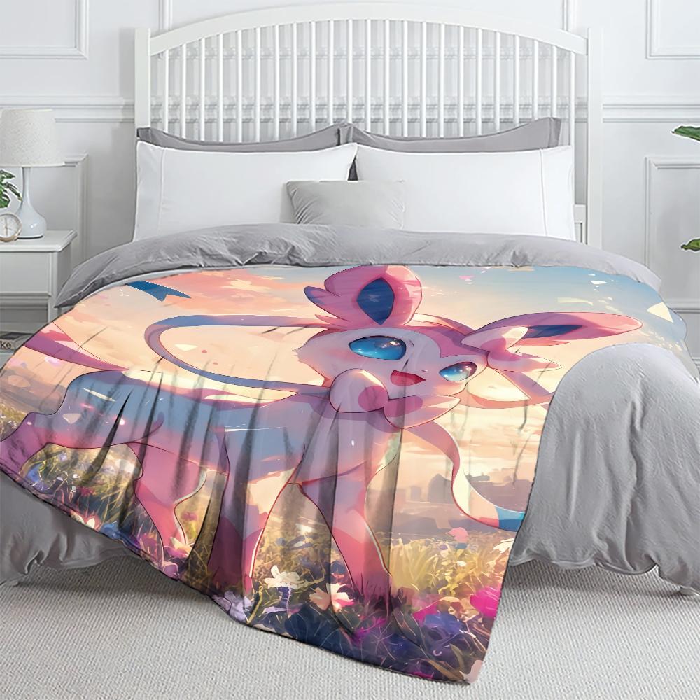 Pok É Mon Motiv Bedruckte Flanelldecke für Schlafzimmer, Wohnzimmer, Sofadecken, Büros, Mittagspausen, Picknicks,