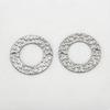 10Pcs Stainless Steel Embossed Pleats Double Hole Circle Charm Pendant Necklace Cabochon Tray Bezel Blank Setting Jewelry Making