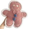 Soft Cute Gingerbread Man Plush Toy With Embroidered Cartoon Design For Girls Home Decor