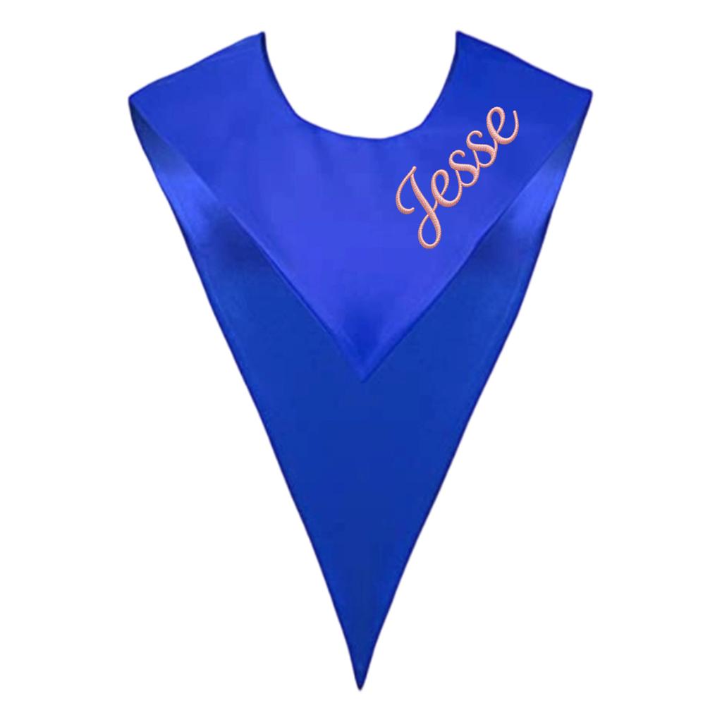 Personalized Color Honor Sash Bachelor's Graduation Gown With V-neck Shawl