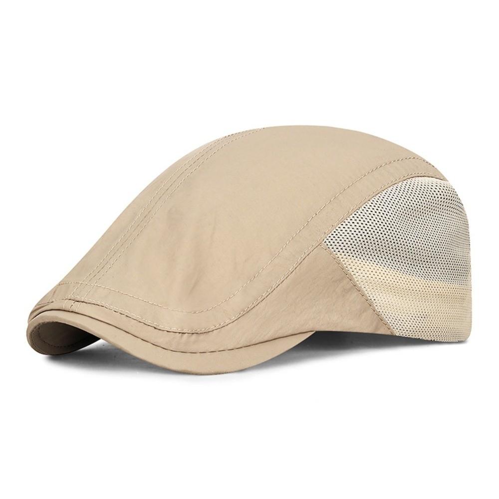 Retro Breathable Beret Men's Hat Mesh Speed Drying Newsboy Cap Adjustable Thin Sun Hats Spring Summer