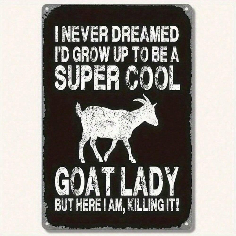 Metal Poster Goat Funny Farm Sign Wall Art Gift