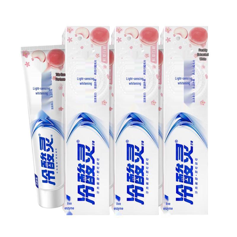 Cold Sensodyne Lightening Whitening Anti-Sensitivity Toothpaste Peach