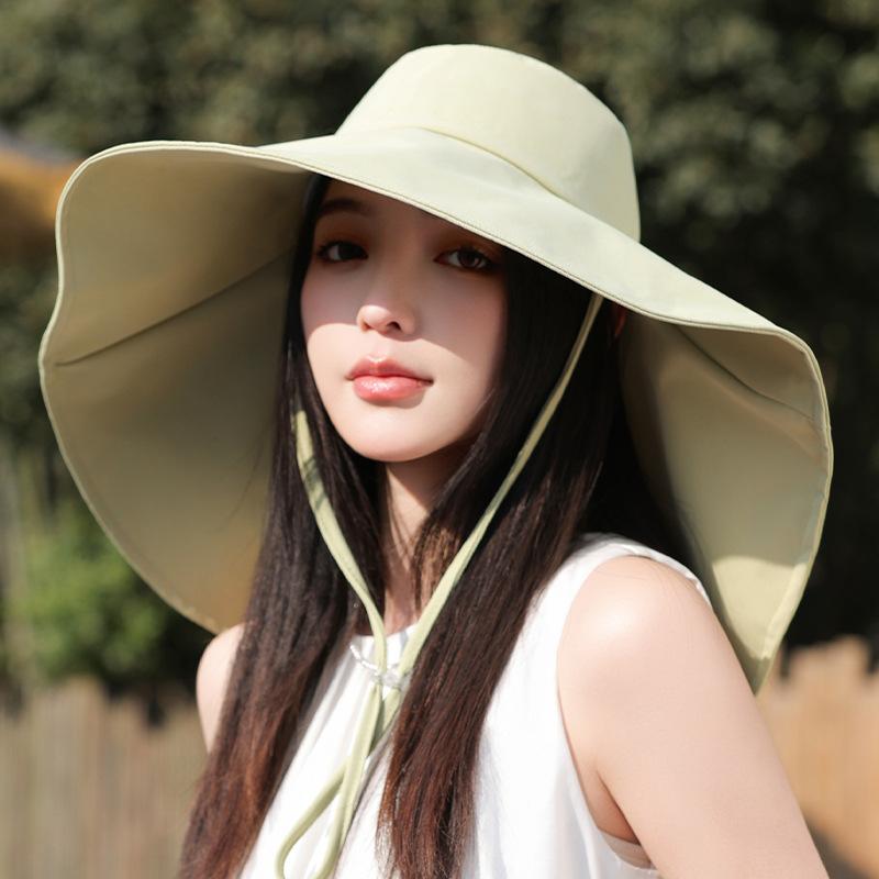 Sun protection bucket hat women's summer outdoor UV protection sun hat big brim sun hat neck protection shawl sun protection hat